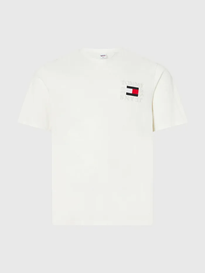 Tommy Hilfiger Plus Organic Cotton Boxy TShirt Ancient White Mens TShirts Near Me