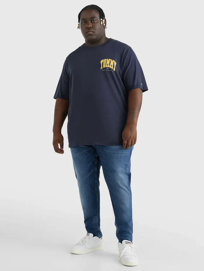 Tommy Hilfiger Plus Organic Cotton College Graphic TShirt Twilight Navy Mens TShirts Fashion
