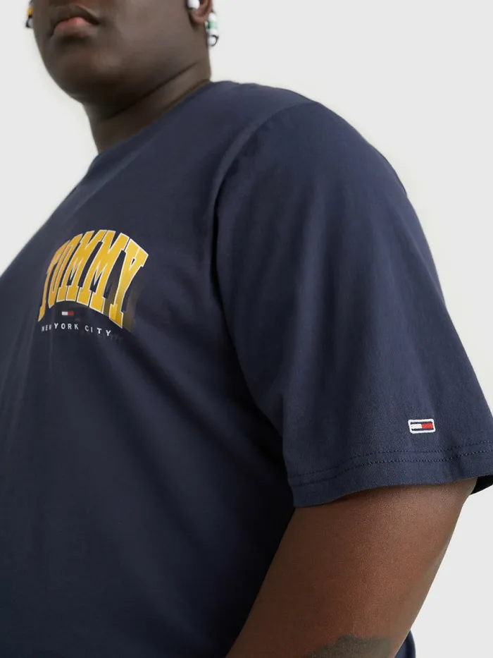 Tommy Hilfiger Plus Organic Cotton College Graphic TShirt Twilight Navy Mens TShirts Fashion