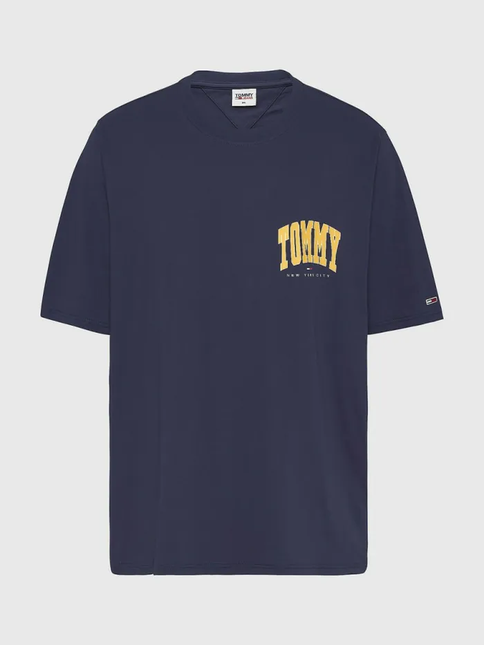 Tommy Hilfiger Plus Organic Cotton College Graphic TShirt Twilight Navy Mens TShirts Fashion