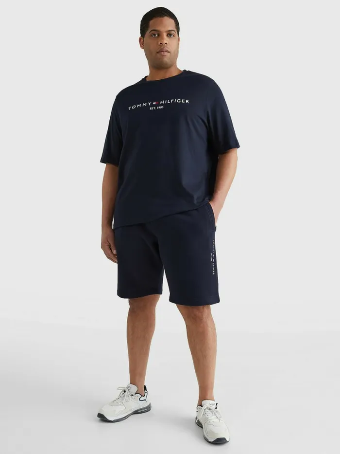 Tommy Hilfiger Plus Organic Cotton Logo TShirt Desert Sky Mens TShirts Fashion