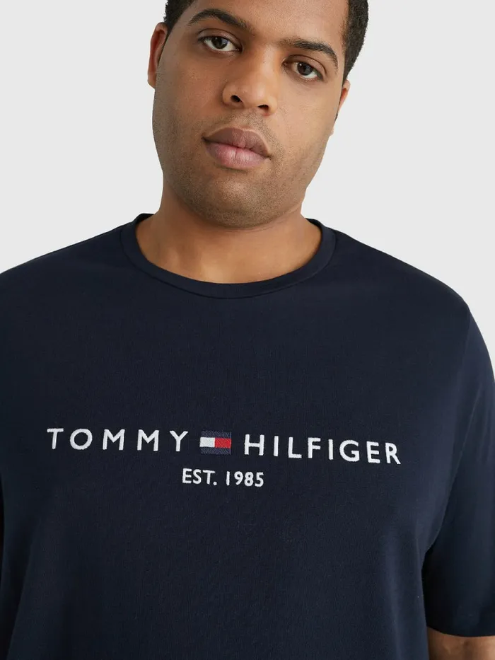 Tommy Hilfiger Plus Organic Cotton Logo TShirt Desert Sky Mens TShirts Fashion