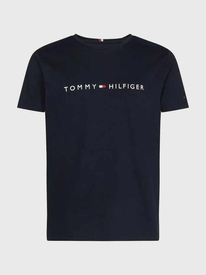Tommy Hilfiger Plus Organic Cotton Logo TShirt Desert Sky Mens TShirts Fashion