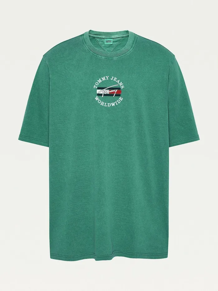 Tommy Hilfiger Plus Organic Cotton Logo TShirt Rural Green Mens TShirts Gift Ideas