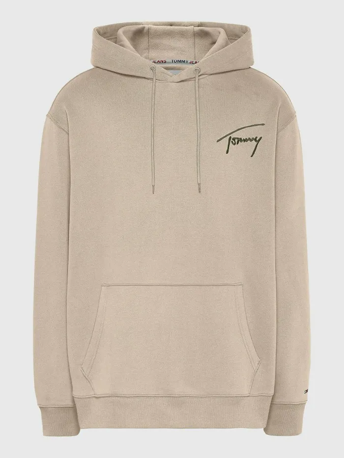 Tommy Hilfiger Plus Signature Logo Relaxed Fit Hoody Savannah Sand Mens Sweatshirts and Hoodies Popular Tommy Hilfiger Plus Signature Logo Relaxed Fit Hoody Savannah Sand Mens Sweatshirts and Hoodies Popular