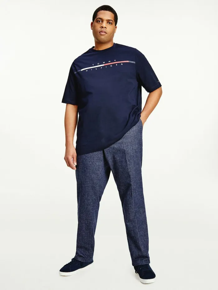Tommy Hilfiger Plus Signature Split Logo TShirt Desert Sky Mens Plus Size Clothing Tommy Hilfiger Plus Signature Split Logo TShirt Desert Sky Mens Plus Size Clothing