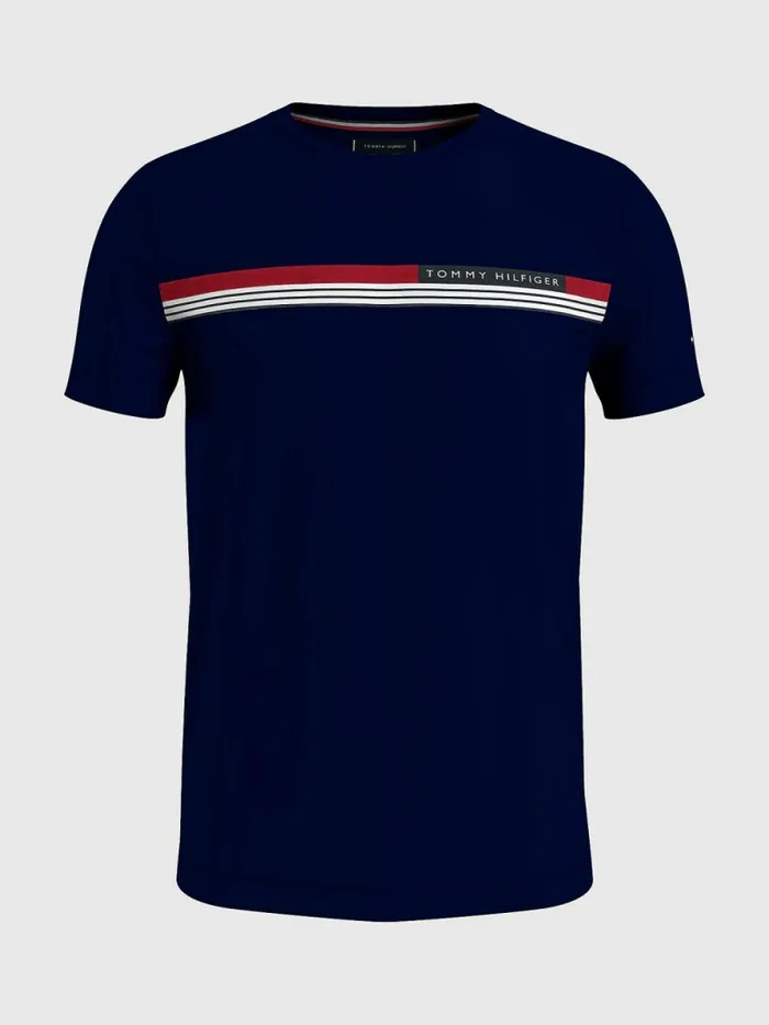 Tommy Hilfiger Plus Signature Tape TShirt Desert Sky Mens Plus Size Clothing