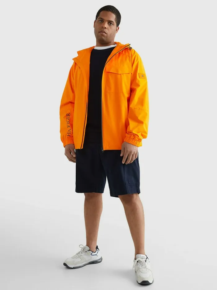 Tommy Hilfiger Plus Th Tech Warm Hooded Jacket Hawaiian Orange Mens Coats and Jackets Near Me