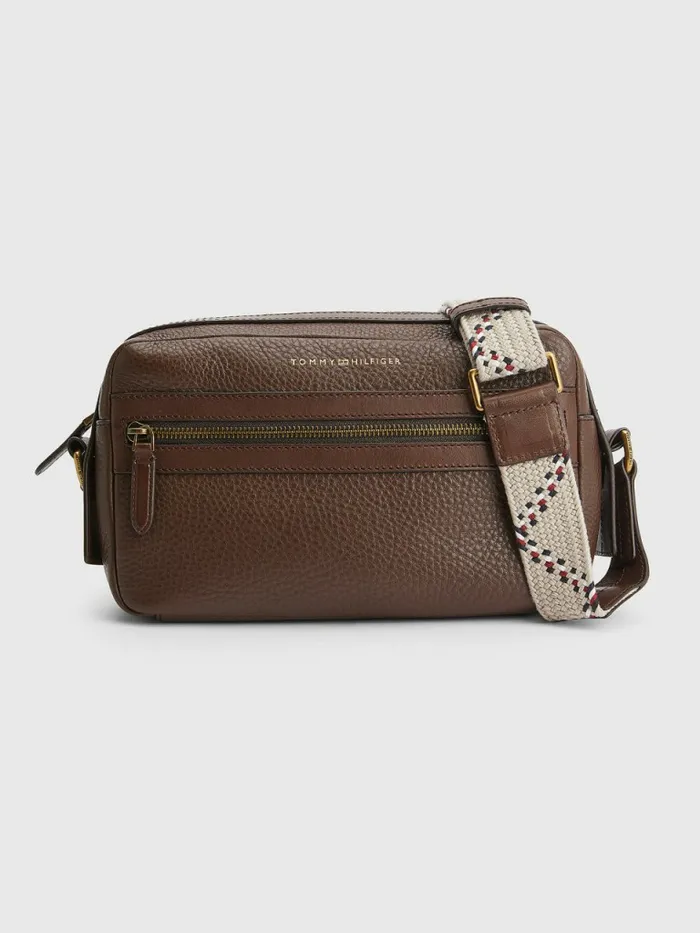 Tommy Hilfiger Premium Leather Reporter Bag Brown Mens Bags Near Me
