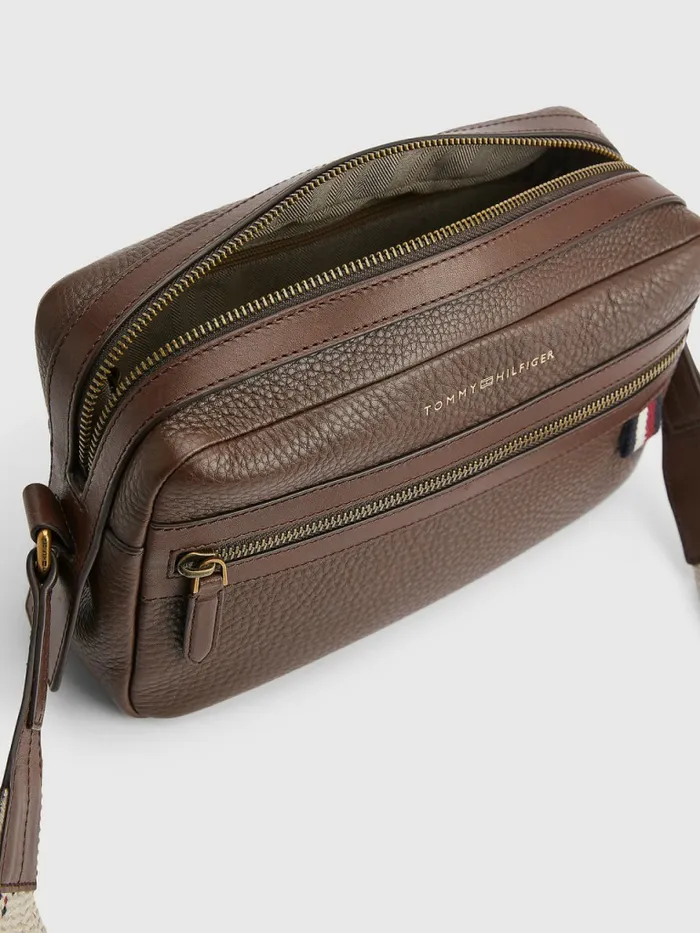 Tommy Hilfiger Premium Leather Reporter Bag Brown Mens Bags Near Me