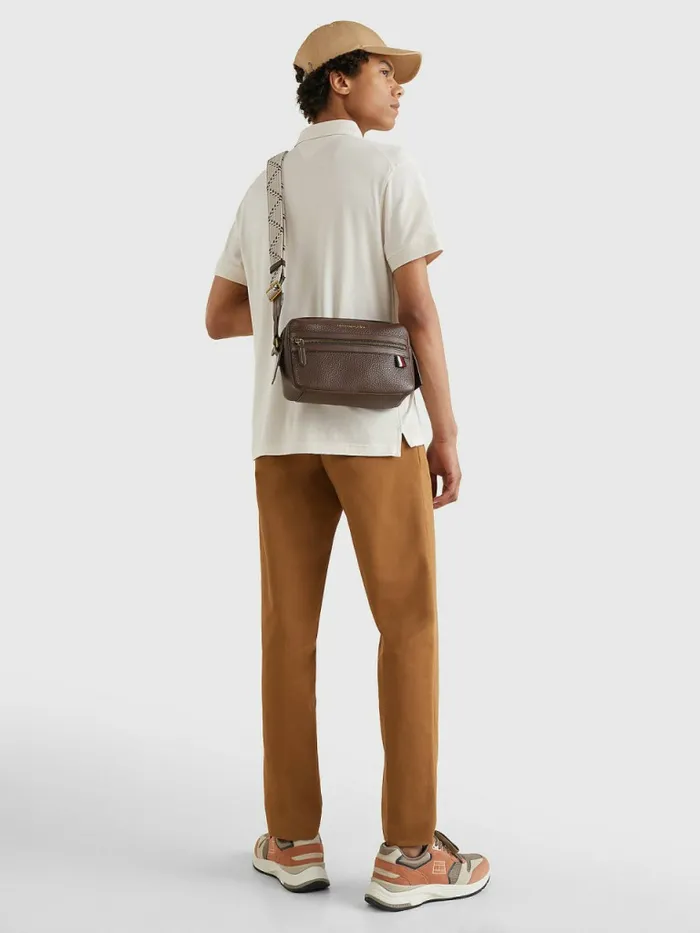 Tommy Hilfiger Premium Leather Reporter Bag Brown Mens Bags Near Me