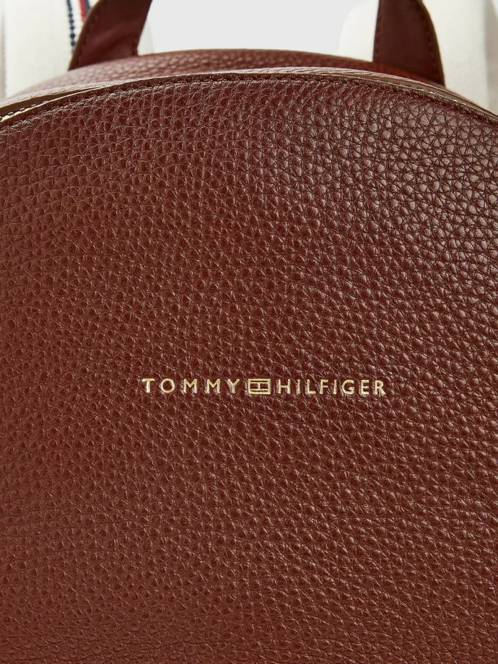 Tommy Hilfiger Premium Pebble Grain Leather Backpack British Tan Mens Bags Online