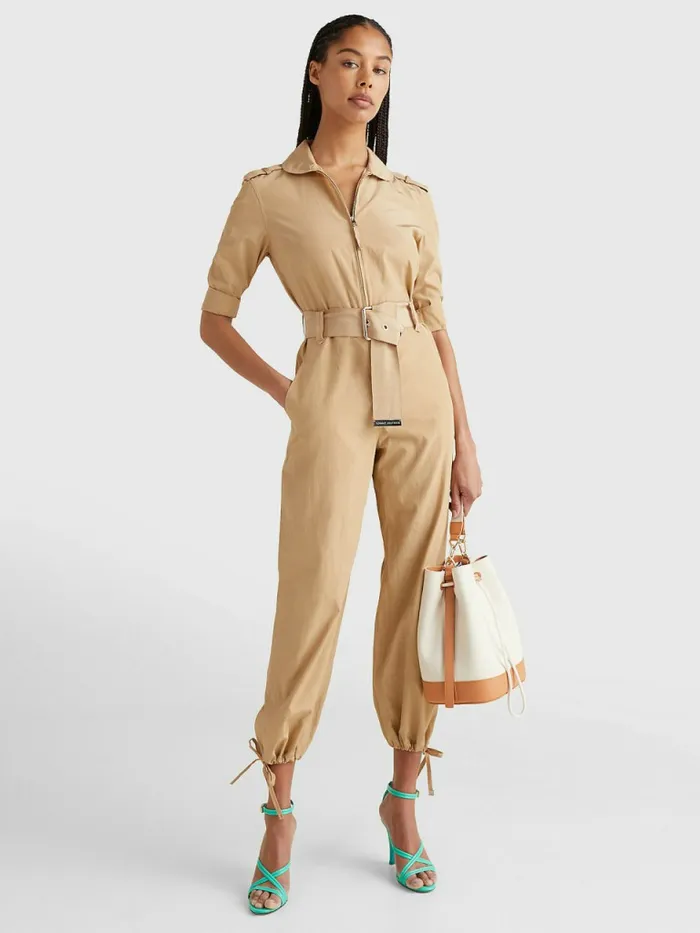Tommy Hilfiger Prep Belted Jumpsuit Desert Womens Dresses and Jumpsuits Popular Tommy Hilfiger Prep Belted Jumpsuit Desert Womens Dresses and Jumpsuits Popular