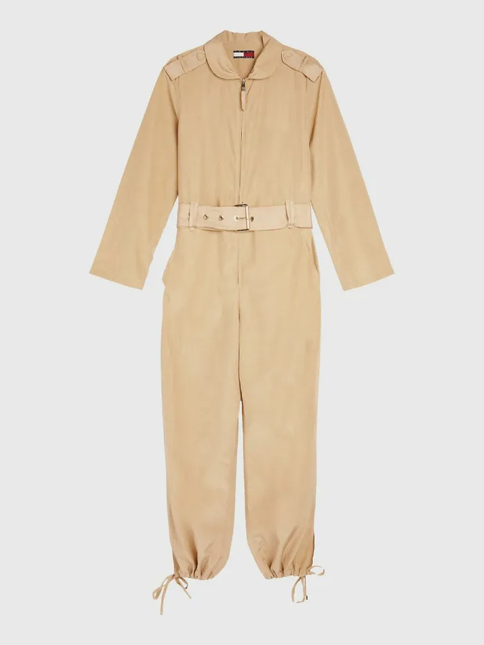 Tommy Hilfiger Prep Belted Jumpsuit Desert Womens Dresses and Jumpsuits Popular