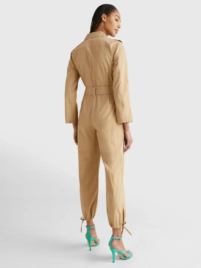 Tommy Hilfiger Prep Belted Jumpsuit Desert Womens Dresses and Jumpsuits Popular