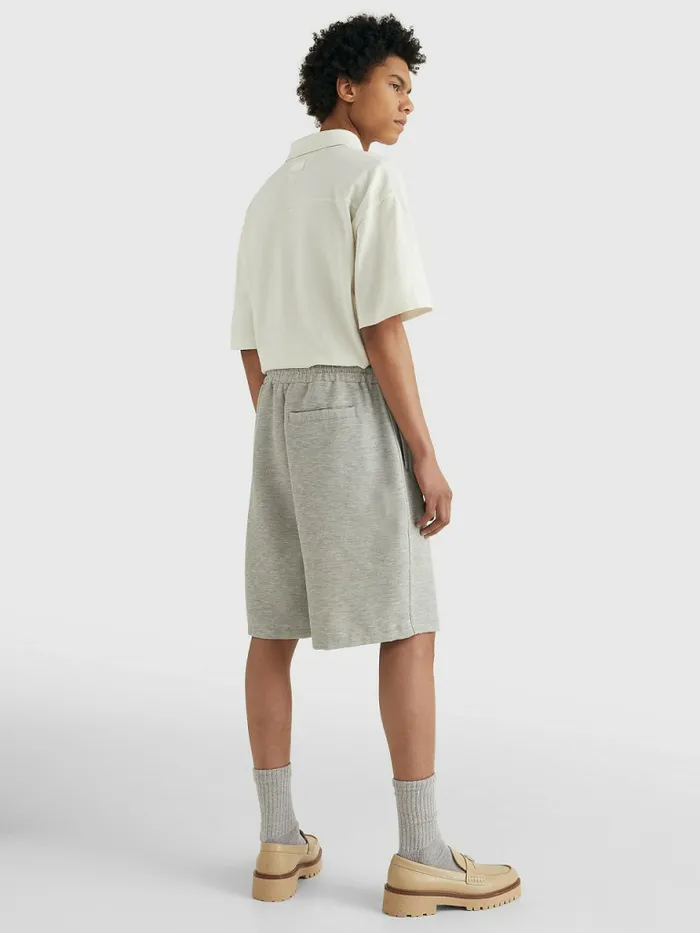 Tommy Hilfiger Prep Crest Logo Embroidery Shorts Mid Grey Heather Mens Shorts Cheap On Sale