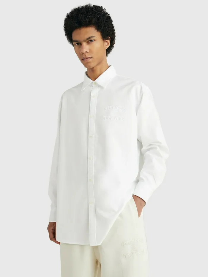 Tommy Hilfiger Prep Oversized Shirt Optic White Mens Shirts Near Me