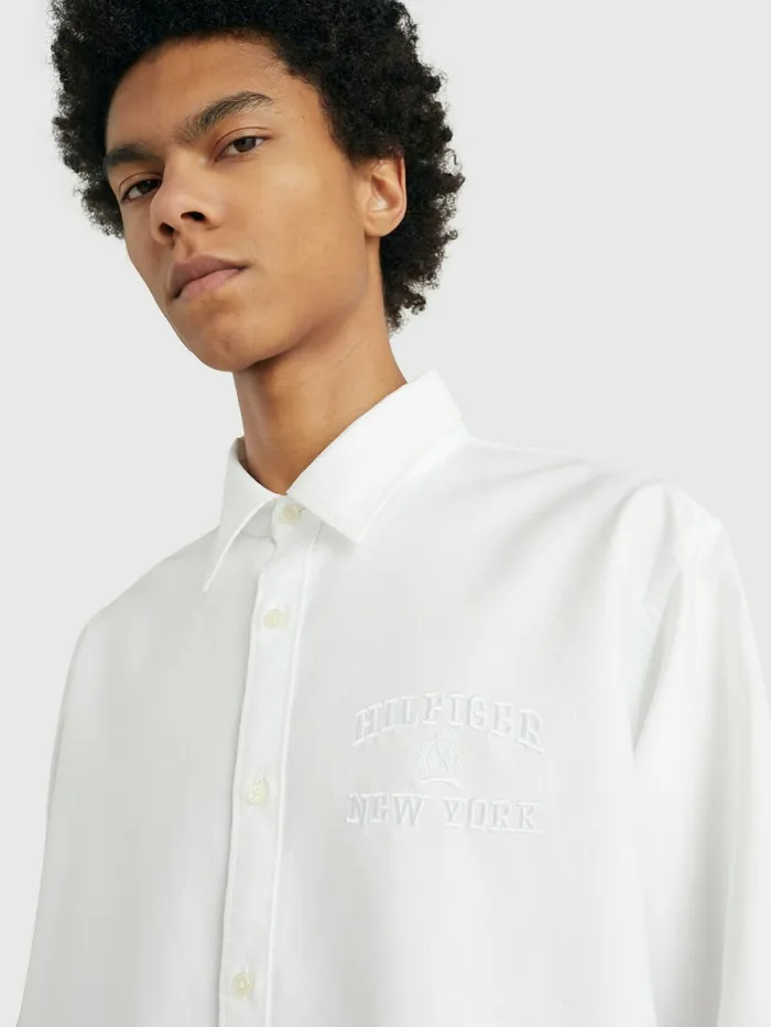 Tommy Hilfiger Prep Oversized Shirt Optic White Mens Shirts Near Me