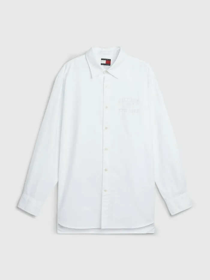 Tommy Hilfiger Prep Oversized Shirt Optic White Mens Shirts Near Me
