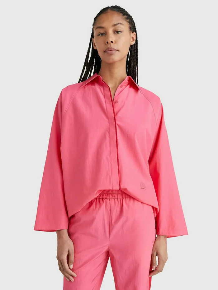 Tommy Hilfiger Prep Relaxed Fit Explorer Shirt Pink Splendor Womens CoOrds