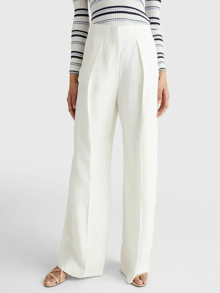 Tommy Hilfiger Prep Wide Leg Tailored Trousers Ivory Womens CoOrds