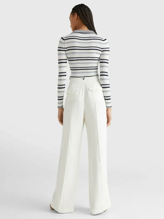 Tommy Hilfiger Prep Wide Leg Tailored Trousers Ivory Womens CoOrds