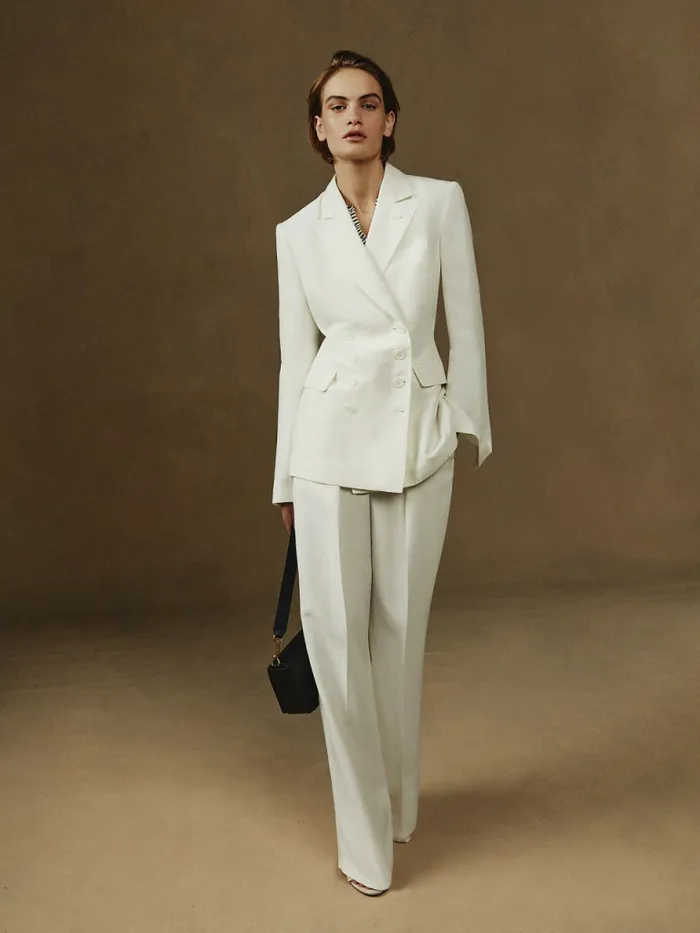 Tommy Hilfiger Prep Wide Leg Tailored Trousers Ivory Womens CoOrds