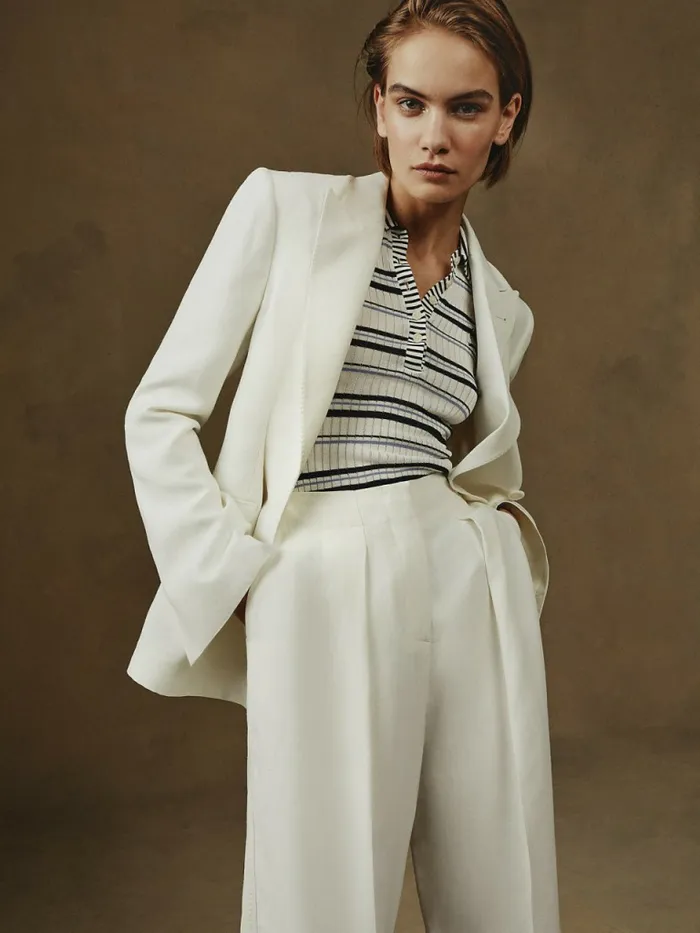 Tommy Hilfiger Prep Wide Leg Tailored Trousers Ivory Womens CoOrds