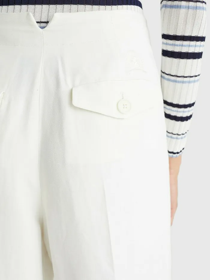 Tommy Hilfiger Prep Wide Leg Tailored Trousers Ivory Womens Trousers