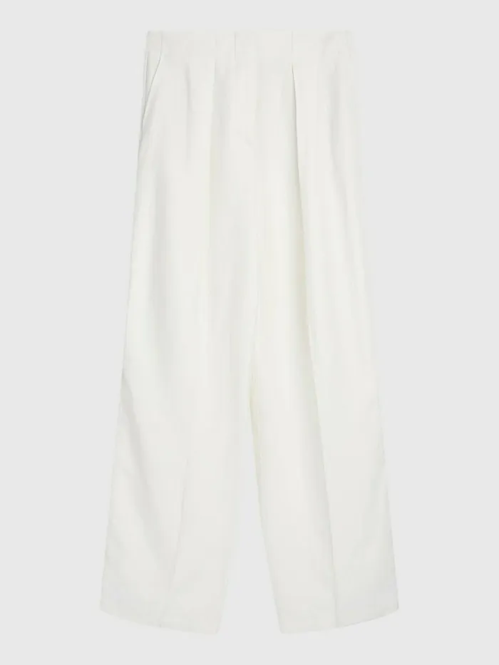 Tommy Hilfiger Prep Wide Leg Tailored Trousers Ivory Womens Trousers