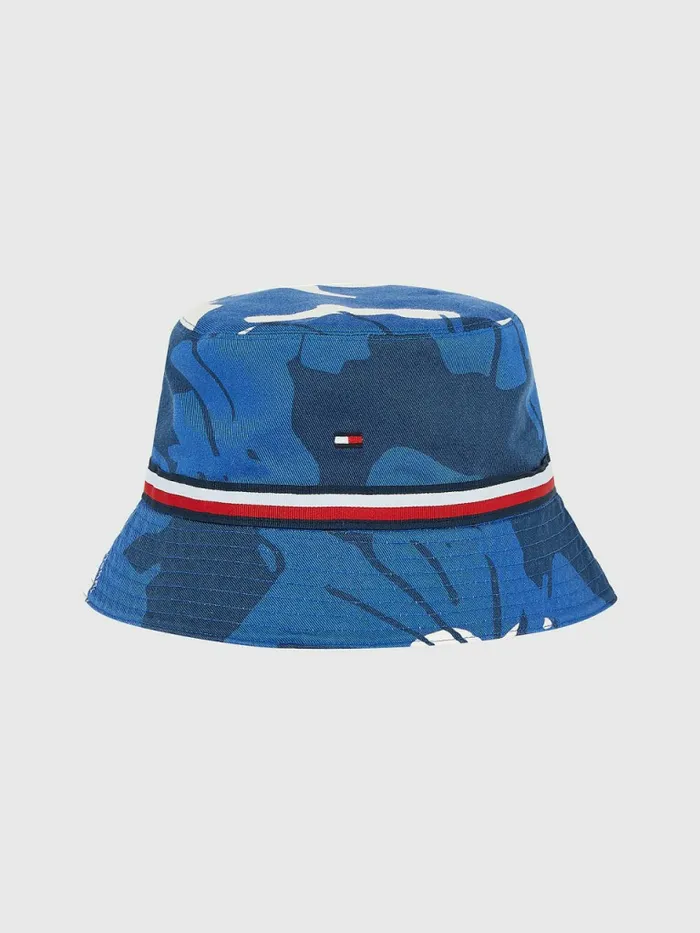 Tommy Hilfiger Print Reversible Bucket Hat Palm PrintOff White Mens Hats and Scarves Casaul Tommy Hilfiger Print Reversible Bucket Hat Palm PrintOff White Mens Hats and Scarves Casaul