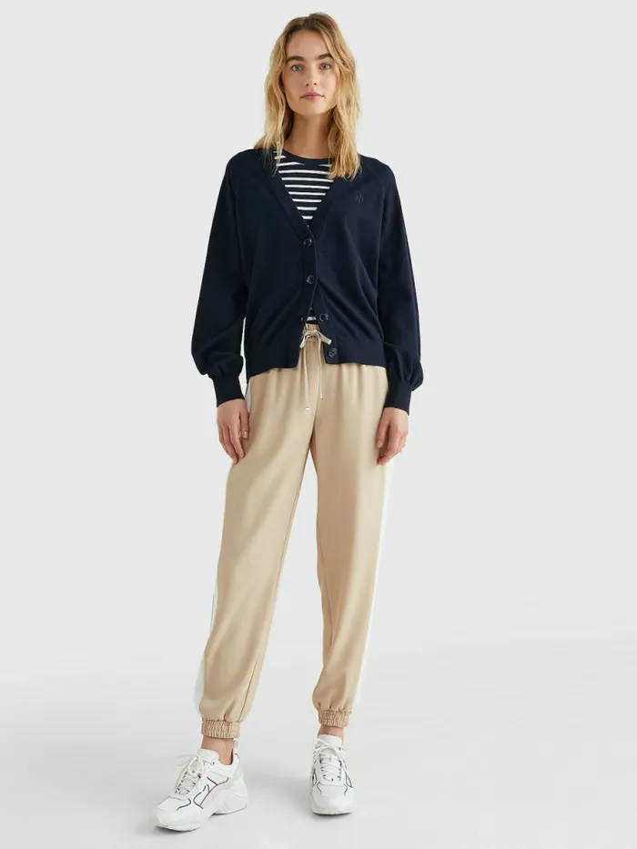 Tommy Hilfiger Puff Sleeve Relaxed Fit Cardigan Desert Sky Womens CoOrds