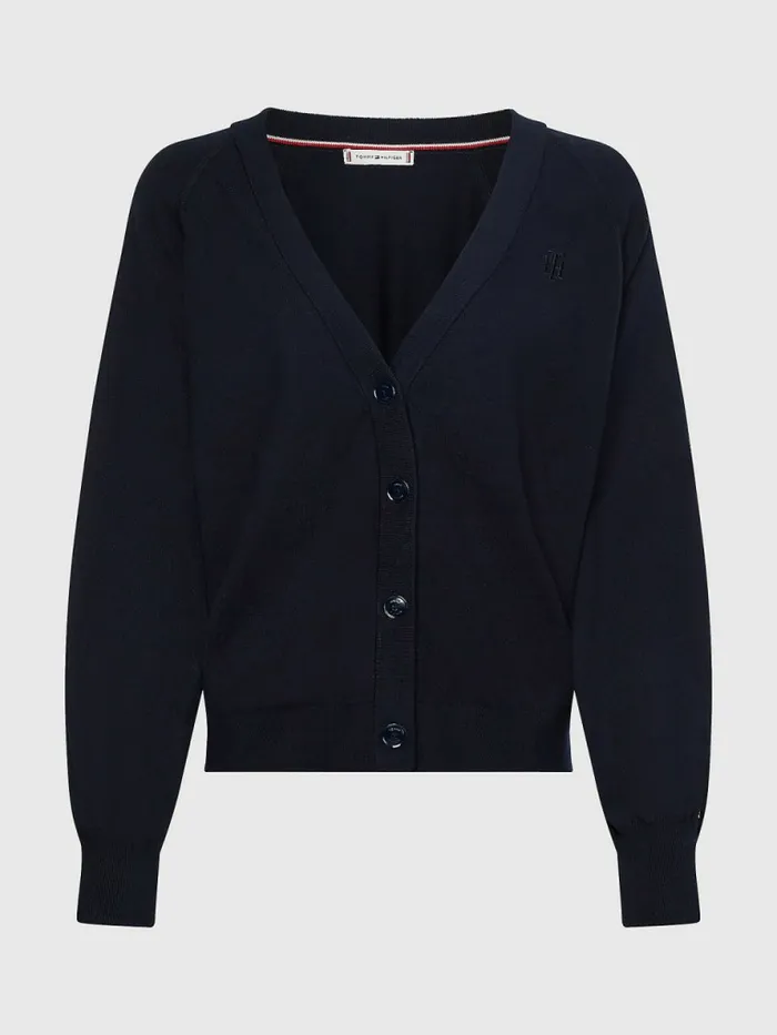 Tommy Hilfiger Puff Sleeve Relaxed Fit Cardigan Desert Sky Womens CoOrds