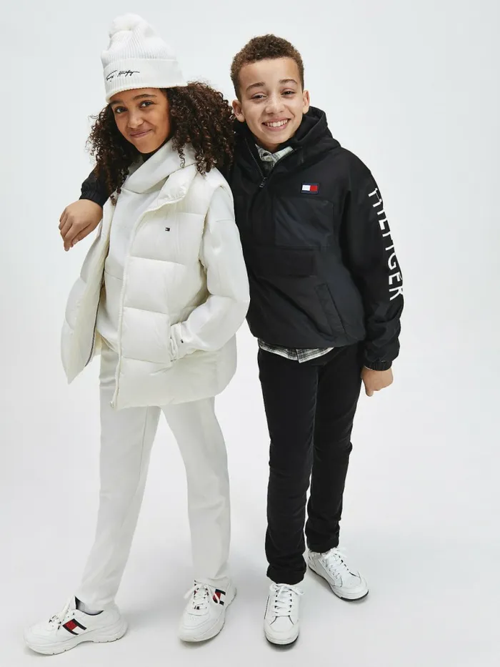 Tommy Hilfiger Puffer ZipThru Vest Ecru Girls Coats and Jackets Online