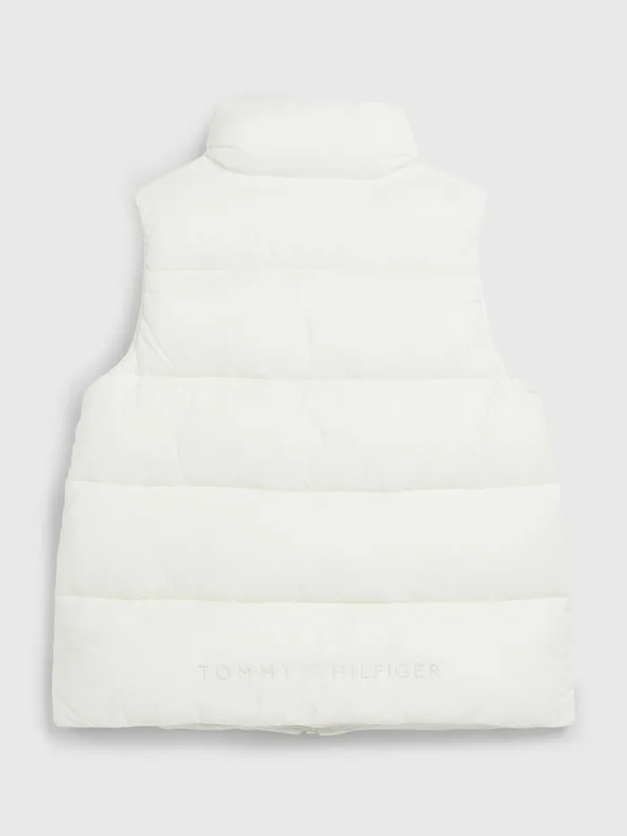 Tommy Hilfiger Puffer ZipThru Vest Ecru Girls Coats and Jackets Online