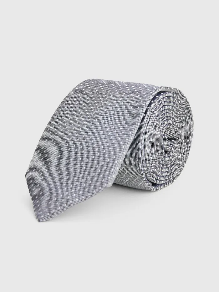 Tommy Hilfiger Pure Silk Micro Dot Tie Light GreyWhite Mens Ties and Pocket Squares Tommy Hilfiger Pure Silk Micro Dot Tie Light GreyWhite Mens Ties and Pocket Squares