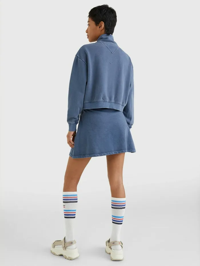 Tommy Hilfiger Quarter Zip Relaxed Fit Sweatshirt Twilight Navy Womens Sweatshirts and Hoodies Online
