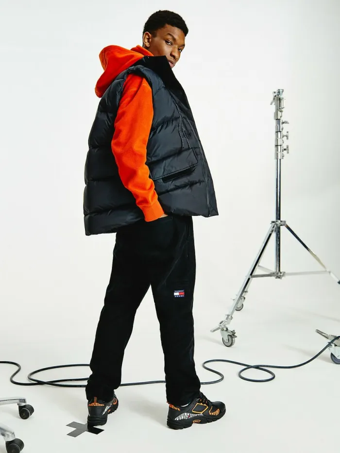 Tommy Hilfiger Recycled Asymmetric Down Vest Black Mens Coats and Jackets Gift for Friend