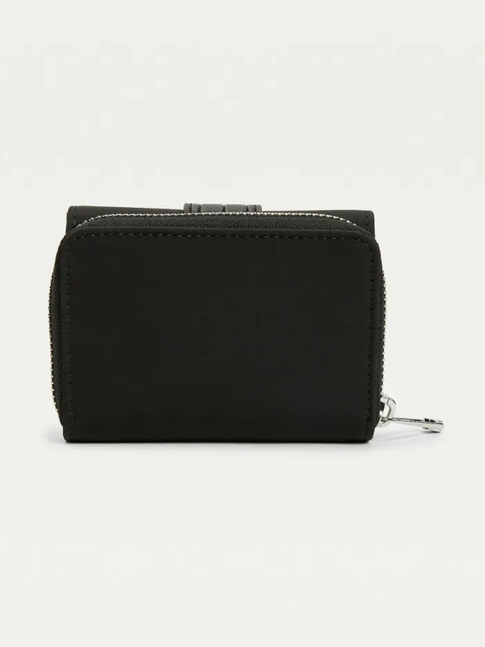 Tommy Hilfiger Recycled Monogram Wallet Black Womens Wallets and Keyrings Casaul