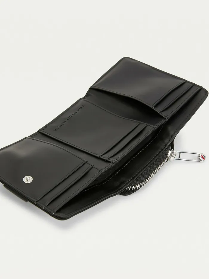 Tommy Hilfiger Recycled Monogram Wallet Black Womens Wallets and Keyrings Casaul