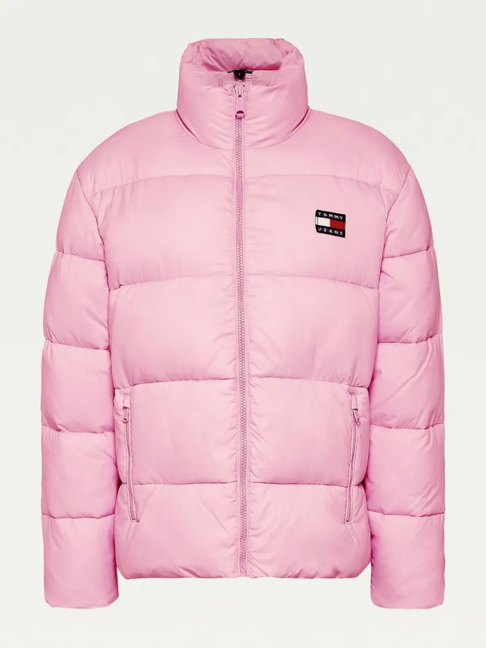 Tommy Hilfiger Recycled Nylon Puffer Jacket Romantic Pink Womens Coats and Jackets Sale