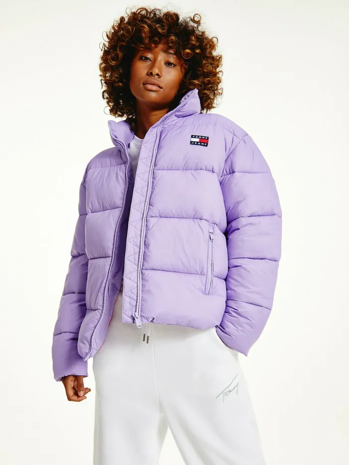 Tommy Hilfiger Recycled Nylon Puffer Jacket Violet Viola Womens Coats and Jackets Gift for Friend Tommy Hilfiger Recycled Nylon Puffer Jacket Violet Viola Womens Coats and Jackets Gift for Friend