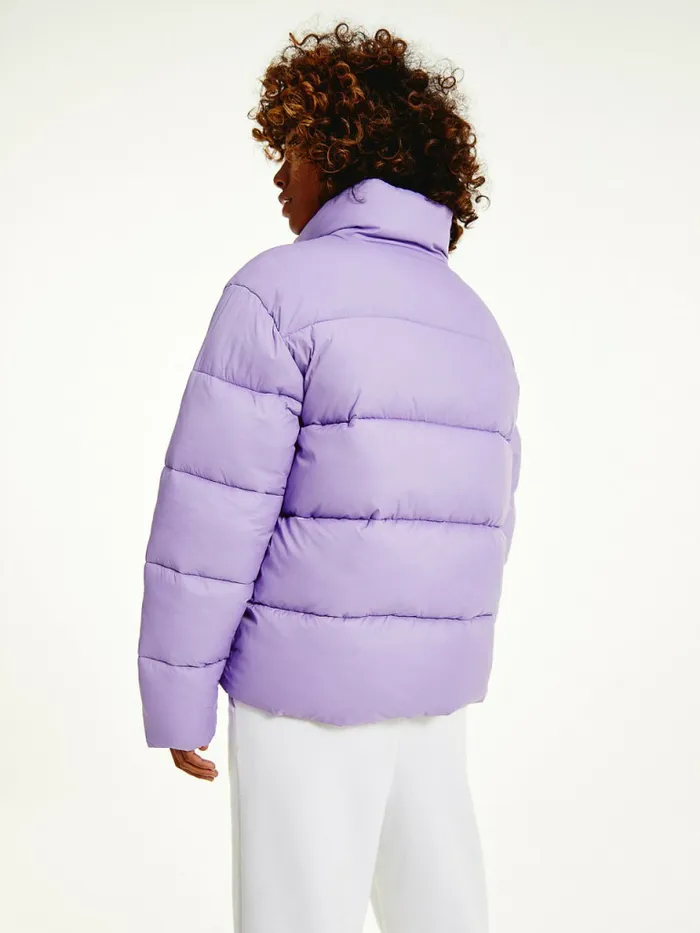 Tommy Hilfiger Recycled Nylon Puffer Jacket Violet Viola Womens Coats and Jackets Gift for Friend