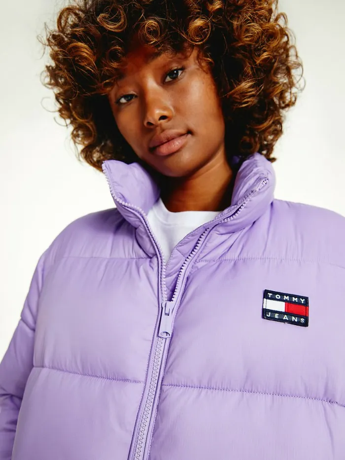 Tommy Hilfiger Recycled Nylon Puffer Jacket Violet Viola Womens Coats and Jackets Gift for Friend