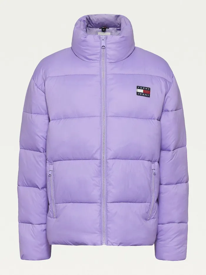Tommy Hilfiger Recycled Nylon Puffer Jacket Violet Viola Womens Coats and Jackets Gift for Friend