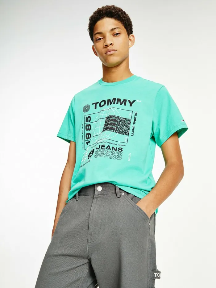 Tommy Hilfiger Recycled Reptile Print Flag TShirt Tropic Palm Mens TShirts Near Me Tommy Hilfiger Recycled Reptile Print Flag TShirt Tropic Palm Mens TShirts Near Me