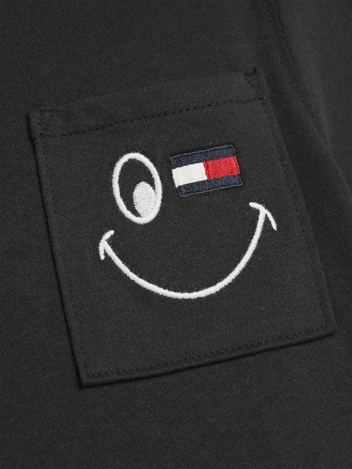 Tommy Hilfiger Recycled Smiley TShirt Black Boys TShirts and Polos Gift for Friend