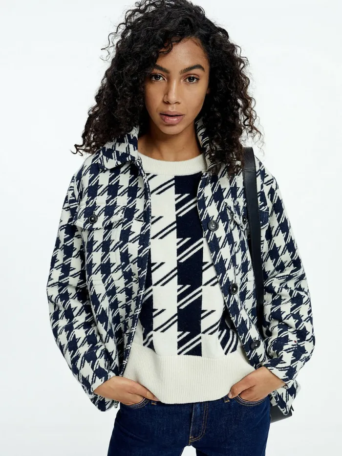 Tommy Hilfiger Recycled Wool Blend Houndstooth Shacket Ow Mid HoundstoothDsrt SkyEcru Womens Coats and Jackets Popular Tommy Hilfiger Recycled Wool Blend Houndstooth Shacket Ow Mid HoundstoothDsrt SkyEcru Womens Coats and Jackets Popular