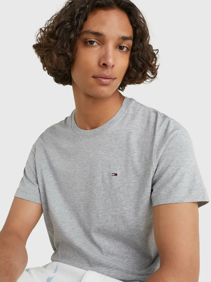 Tommy Hilfiger Regular Fit Crew TShirt Lt Grey Htr Mens TShirts Sale