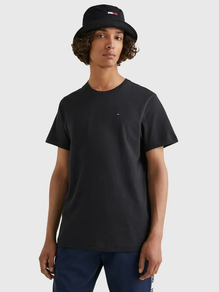 Tommy Hilfiger Regular Fit Crew TShirt Tommy Black Mens Essentials